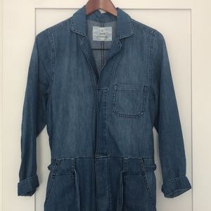 Denim boiler suit